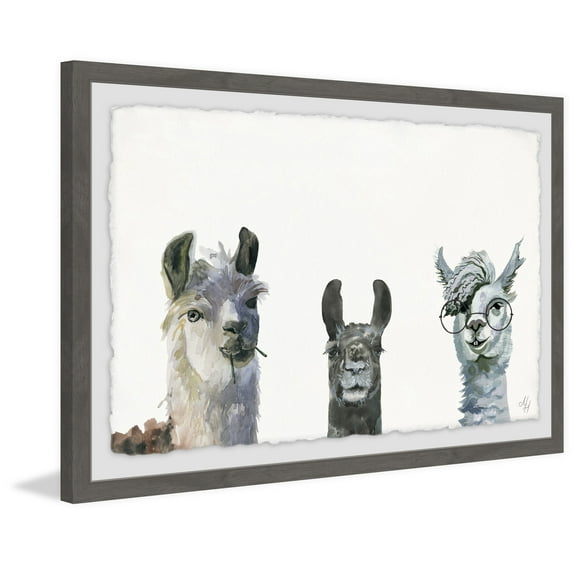 Llama Squad Framed Painting Print