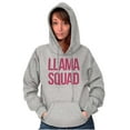thumbnail image 1 of Llama Squad Save The Drama Alpaca BFF Women Plus Size Graphic Pullover Hoodie Brisco Brands 2X, 1 of 3