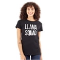 thumbnail image 1 of Llama Squad Save The Drama Alpaca BFF Womens Slim Fit Graphic Tee Brisco Brands X, 1 of 5