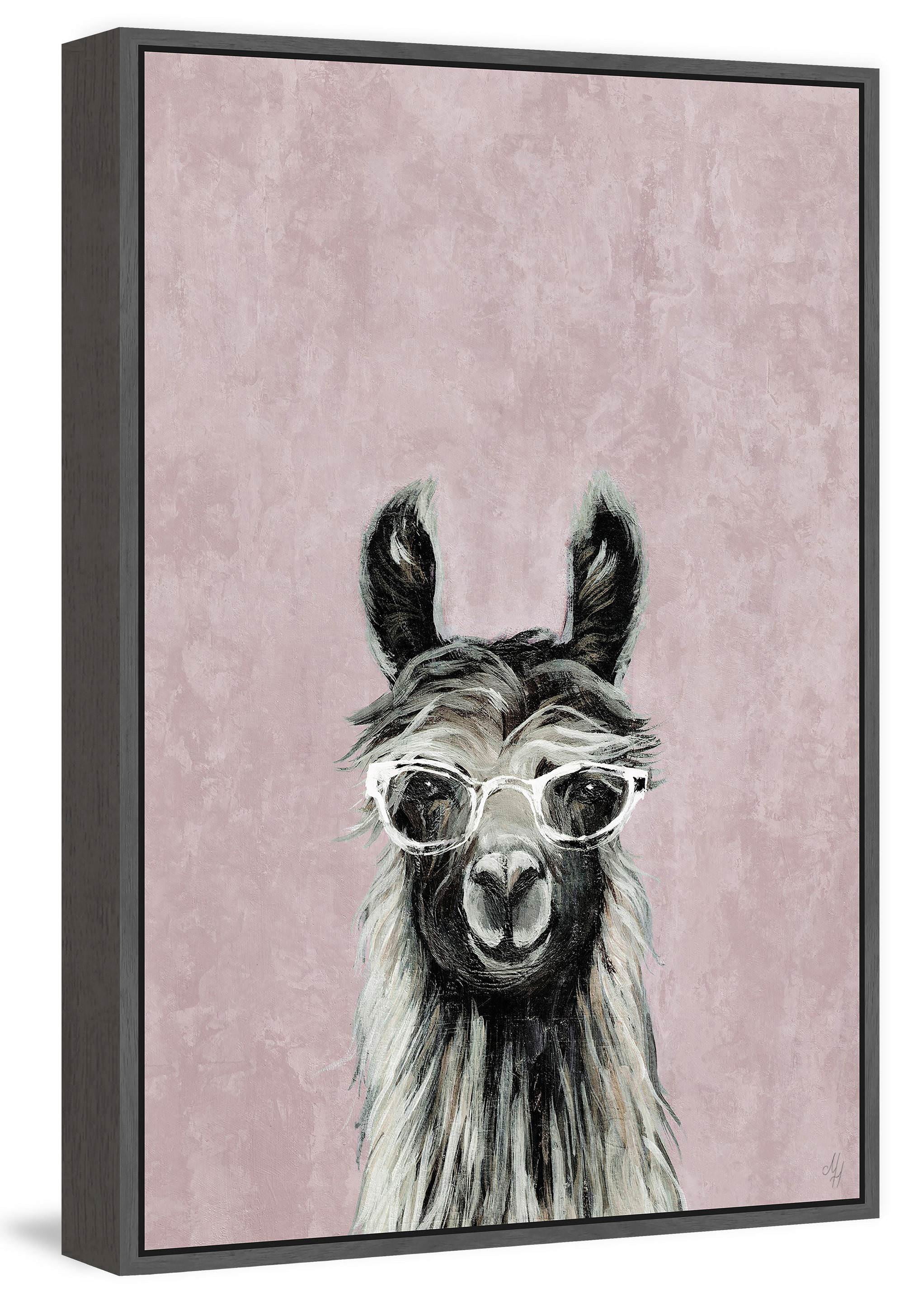 Llama Style Floater Framed Painting Print on Canvas