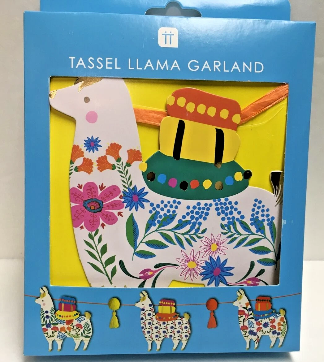 Llama Tassel Garland Party Banner Paper Pastel Decorations 10 Feet Long Nip