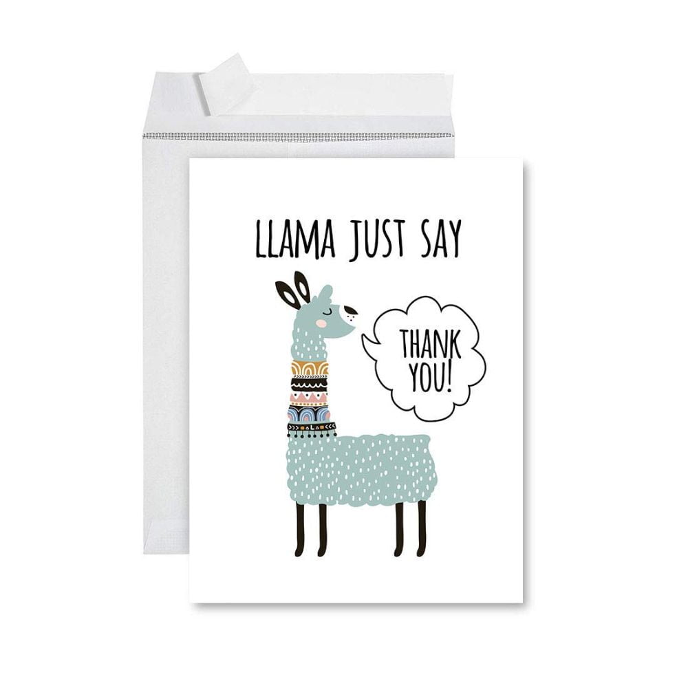 Llama Thank You Card Cute Illustrated Llama Design Blank Inside for Custom Messages Perfect for Appreciation, Gifts, or Any Occasion