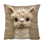 Llama Throw Pillow Cover, Cushion Case, Pillowcases for Sofa Couch 18x18 Inches