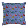 thumbnail image 1 of Llama Throw Pillow Cushion Cover, Cartoon Style Furry Animals with Mexican Folk Details Triangle and Cactus Kids Design, Decorative Square Accent Pillow Case, 20 X 20 Inches, Multicolor, by Ambesonne, 1 of 2