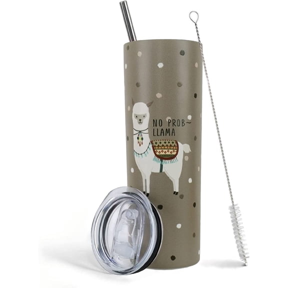 Llama Tumbler, Llama Gifts for Women/Girls, Alpaca Travel Mug, Unique Birthday Gifts for Women, Friends Female, Teenage Girls, Girlfriend - Llama Stuff/Decor - 20 Oz Llama Water Bottle/Cup/Coffee Mug