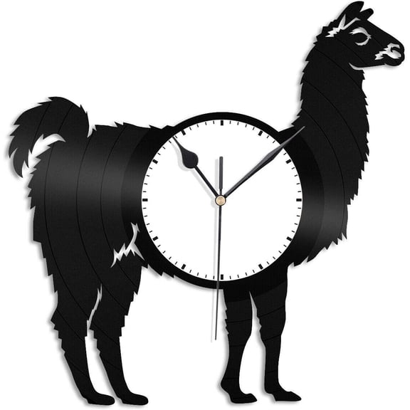 Llama Vinyl Wall Clock,Vinyl Record Clock Wall Art Unique Room Decorations Handmade Gift