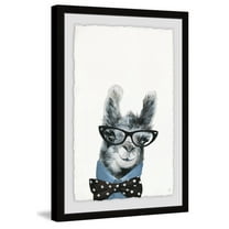 Llama With A Bow Framed Painting Art Print, 8.00" x 1.50"