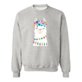 thumbnail image 1 of Llama With Flowers Sweatshirt Women -Image by Shutterstock, Female Small, 1 of 4