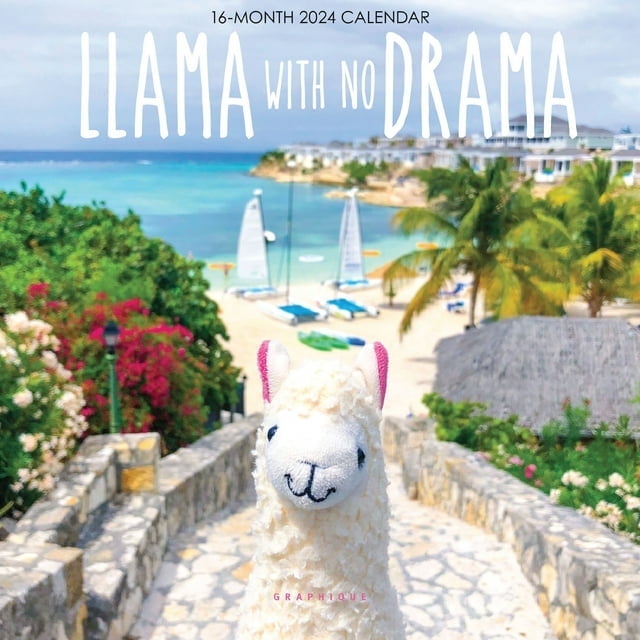 Graphique 2025 Llama with No Drama Mini Wall Calendar 7” x 7” Thick