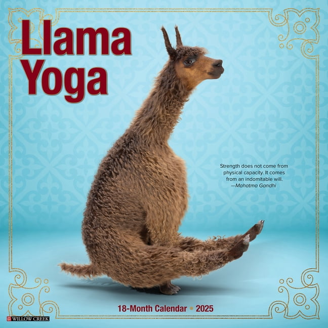 Llama Yoga 2025 Wall Calendar - Walmart.com