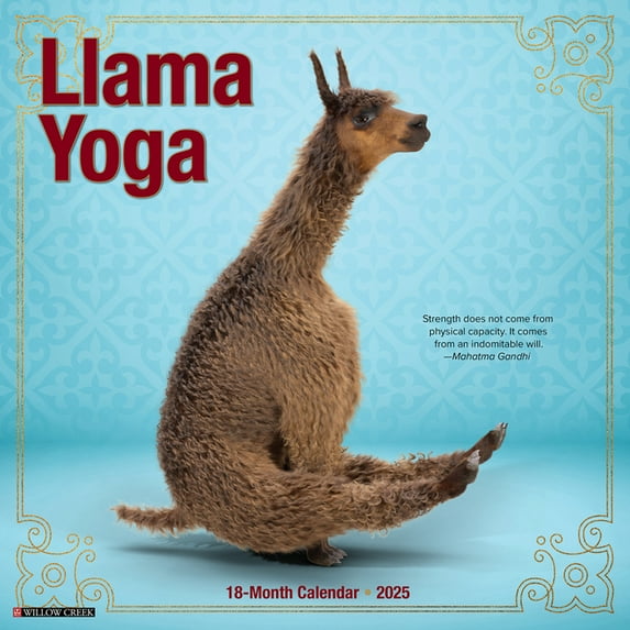 Llama Yoga 2026 12 X 12 Wall Calendar, (Hardcover)
