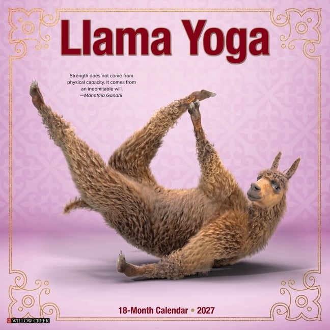 Llama Yoga 2027 12 X 12 Wall Calendar, (Paperback)