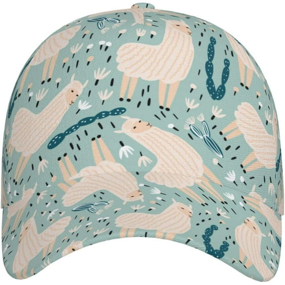 Llama and Cactus Dad Hat Funny Adjustable Baseball Cap for Men Women All Seasons Hats