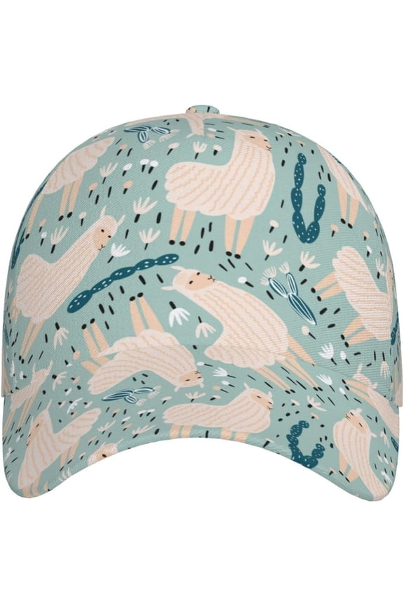 Llama and Cactus Dad Hat Funny Adjustable Baseball Cap for Men Women All Seasons Hats