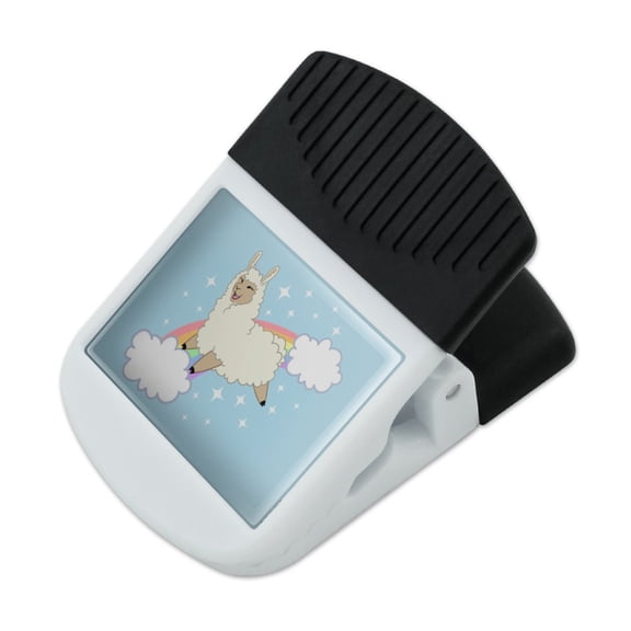 Llama on Sparkling Rainbow Refrigerator Fridge Magnet Magnetic Hanging Hook Note Snack Clip