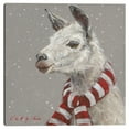 thumbnail image 1 of Llama with Red & White Scarf by Mary Miller Veazie Canvas Art Print, 1 of 3