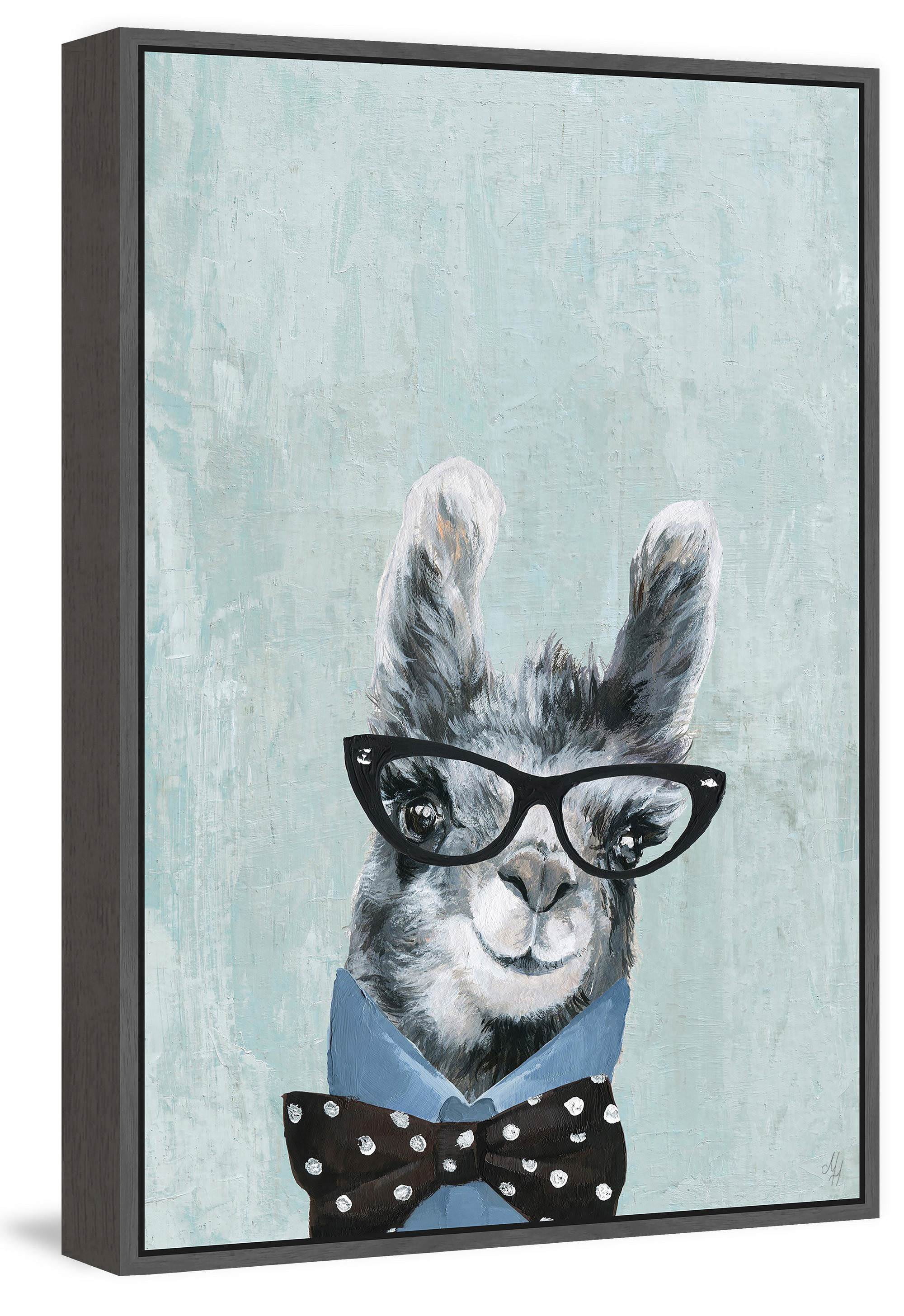 Llama with a Bow II Floater Framed Painting Print on Canvas