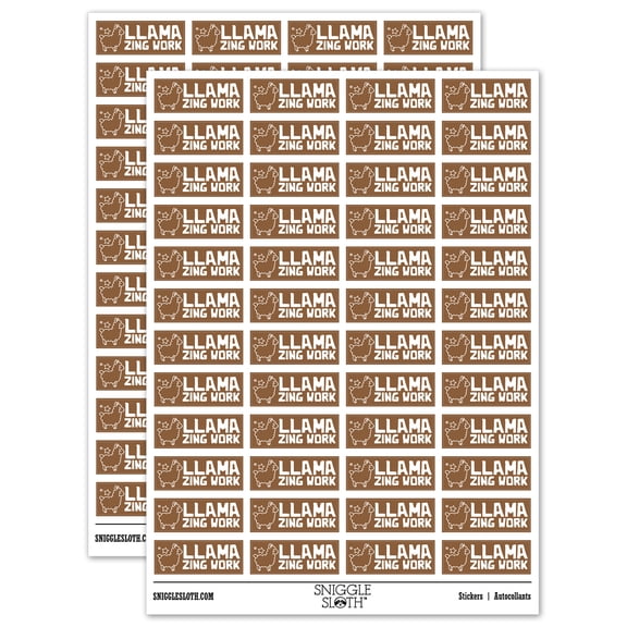 Llama-zing Amazing Work Teacher Student School Sticker Set - Brown - Matte Finish - 1.25" Mini