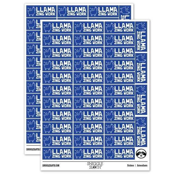 Llama-zing Amazing Work Teacher Student School Sticker Set - Dark Blue - Matte Finish - 1.5" Small