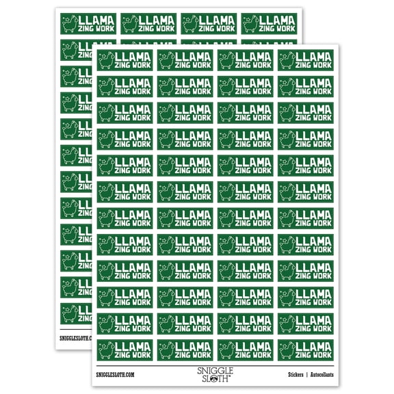 Llama-zing Amazing Work Teacher Student School Sticker Set - Dark Green - Matte Finish - 1.25" Mini