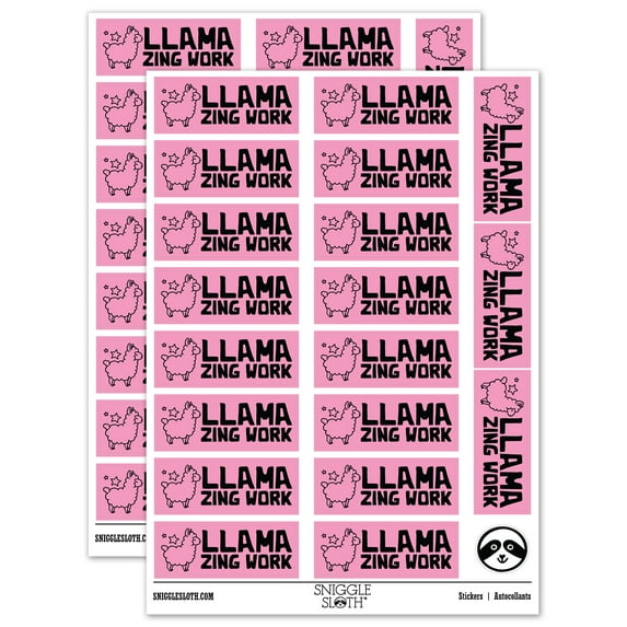 Llama-zing Amazing Work Teacher Student School Sticker Set - Light Pink - Gloss Finish - 2.00" Large