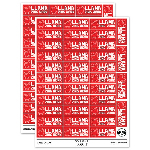 Llama-zing Amazing Work Teacher Student School Sticker Set - Red - Gloss Finish - 1.5" Small