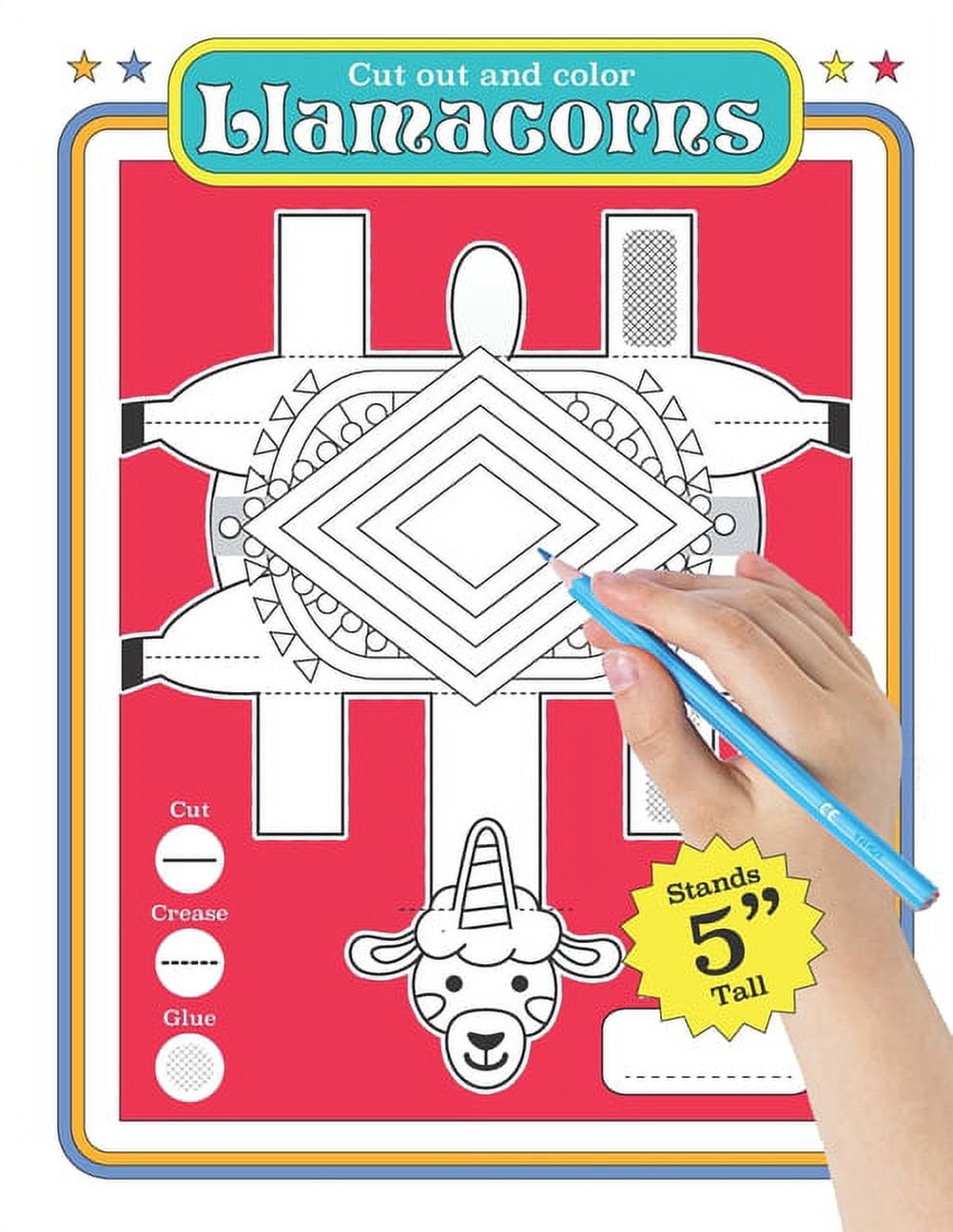 Llamacorn : Cut out coloring book for creative boys and girls (Paperback)