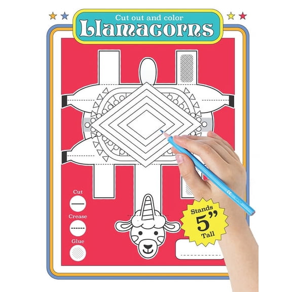Llamacorn : Cut out coloring book for creative boys and girls (Paperback)