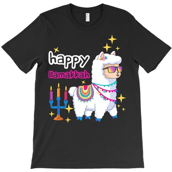 Llamakkah Kawaii Cute Llama Menorah Funny Happy Hanukkah Jewish Holiday - Thoughtful Gift Idea H13563 T-Shirt, for Men and Women, Up to Size 5XL