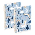 thumbnail image 1 of Llamas Cactus Mountains Rainbow Notebooks 2 Pcs 1-subject Journal 60 Sheets A5 College Ruled Paper Detachable Ring 8.3"x5.7", 1 of 8