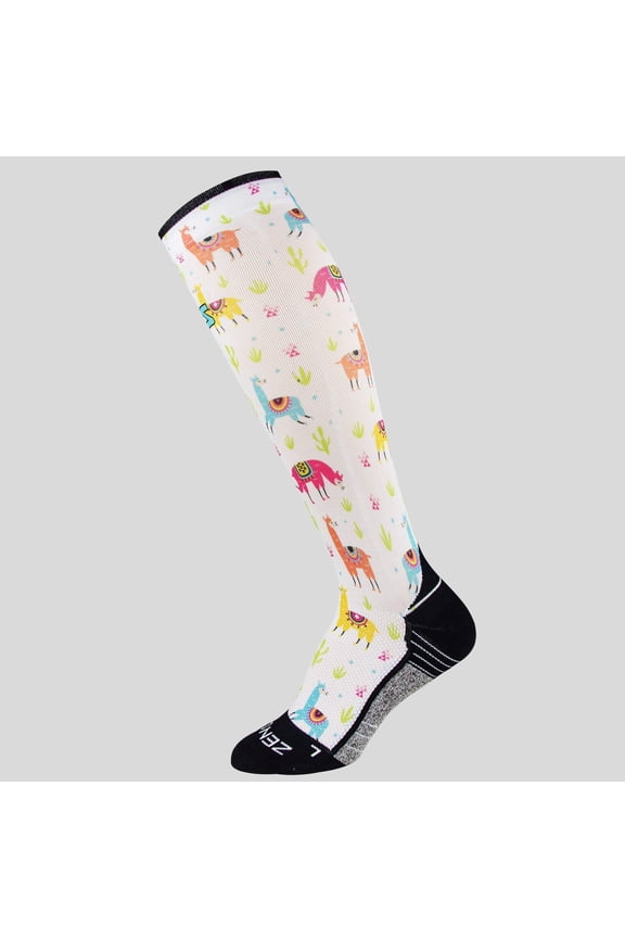 Llamas Compression Socks (Knee-High) S / Multi