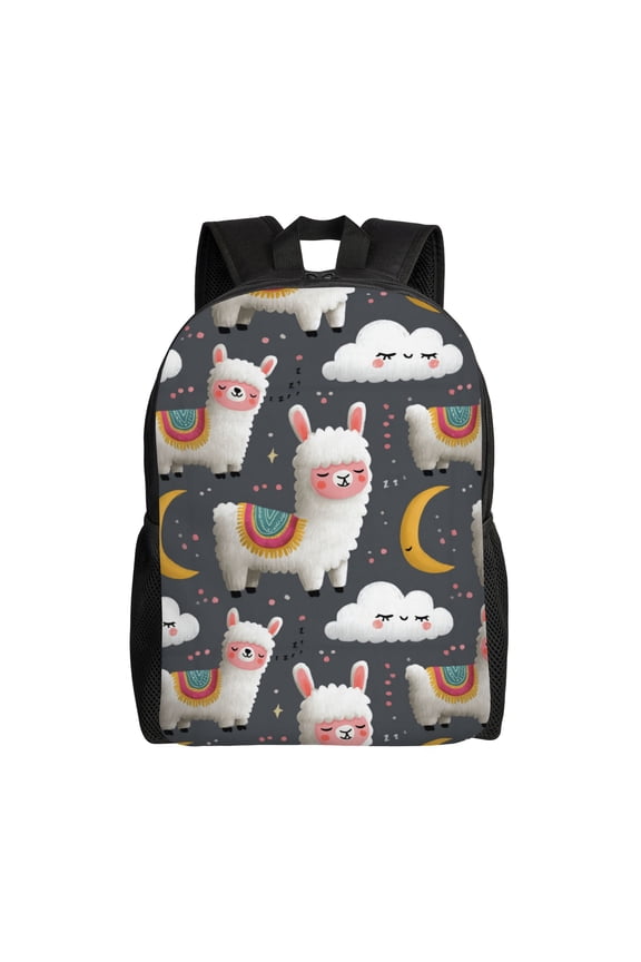 Llamas Sleeping Backpack with 15 Inch Laptop Compartment,Water-Resistant Daypack, Large Capacity Backpack with Adjustable Breathable Shoulder Straps for Daily Use Travel Gym