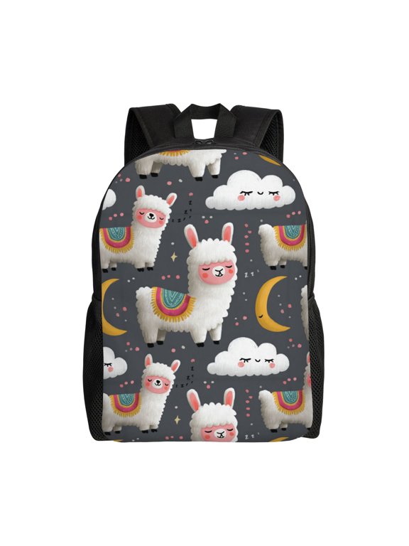 Llamas Sleeping Backpack with 15 Inch Laptop Compartment,Water-Resistant Daypack, Large Capacity Backpack with Adjustable Breathable Shoulder Straps for Daily Use Travel Gym