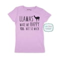 thumbnail image 1 of Llamas make me happy. You, Not so much - funny Youth Young Girls Juniors Slim Fit Soft Tee Shirt - Fun Trendy Tee, 1 of 3