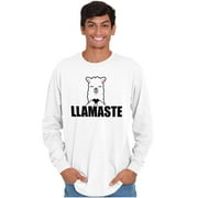 Llamaste Namaste Spiritual Llama Long Sleeve TShirt Men Women Brisco Brands 2X
