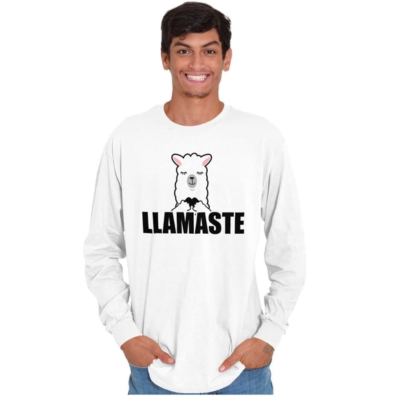 Llamaste Namaste Spiritual Llama Long Sleeve TShirt Men Women Brisco Brands S