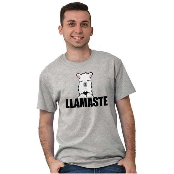 Llamaste Namaste Spiritual Llama Men's Graphic T Shirt Tees Brisco Brands S