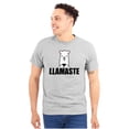 thumbnail image 1 of Llamaste Namaste Spiritual Llama Plus Size Crewneck Graphic Tee Shirt Brisco Brands 4X, 1 of 5