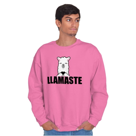 Llamaste Namaste Spiritual Llama Sweatshirt for Men or Women Brisco Brands 2X
