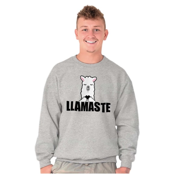 Llamaste Namaste Spiritual Llama Sweatshirt for Men or Women Brisco Brands X