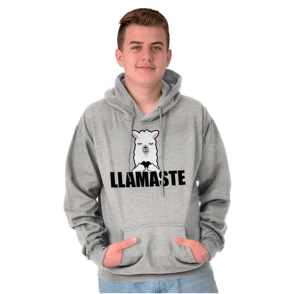 Llamaste Namaste Spiritual Llama Unisex Plus Fleece Graphic Hoodie Brisco Brands 3X