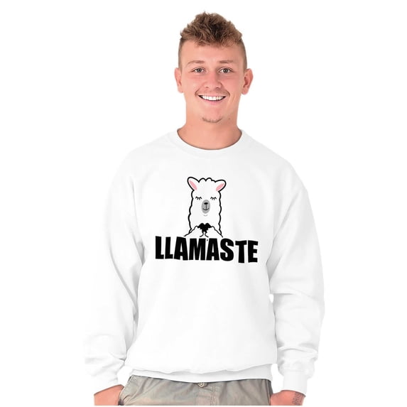 Llamaste Namaste Spiritual Llama Unisex Plus Fleece Graphic Sweatshirt Brisco Brands 5X