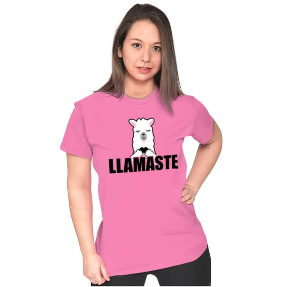 Llamaste Namaste Spiritual Llama Womens Slim Fit Graphic Tee Brisco Brands L
