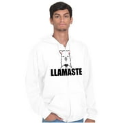 Llamaste Namaste Spiritual Llama Zip Up Hoodie Men's Women's Brisco Brands S