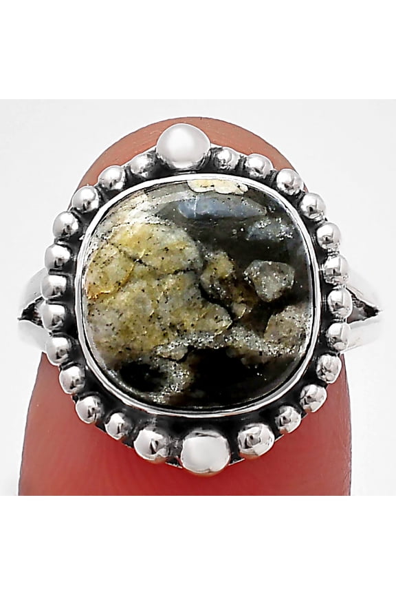 Llanite Blue Opal Crystal Sphere 925 Sterling Silver Ring s.7 Jewelry R-1154 SDR213944