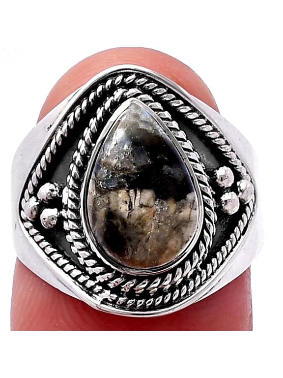 Llanite Opal Crystal Sphere 925 Sterling Silver Ring s.7 Jewelry R-1312 SDR221663