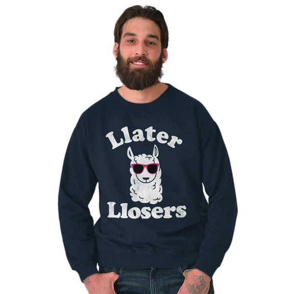 Llater Losers Nerdy Geeky Cute Llama Sweatshirt for Men or Women Brisco Brands X