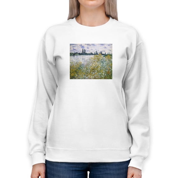 Lle Aux Fleurs Near Vetheuil Sweatshirt Women -Claude O. Monet Designs, Female Small