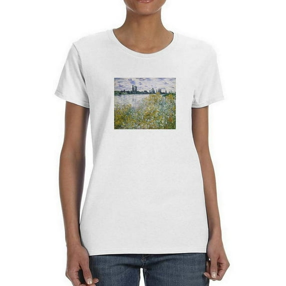 Lle Aux Fleurs Near Vetheuil T-Shirt Women -Claude O. Monet Designs, Female Large