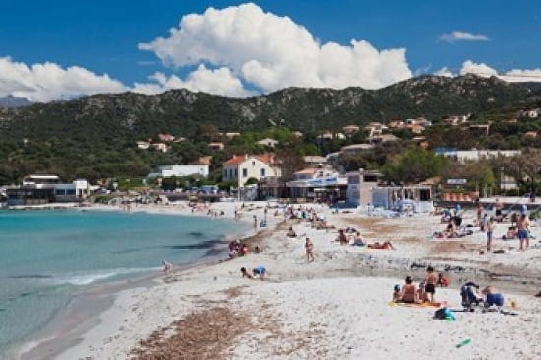 Lle Rousse Town Beach Canvas Art - Walter Bibikow DanitaDelimont (36 x 24)